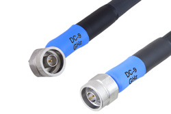 PE3C4003 - Handheld RF Analyzer Rugged Phase Stable Cable  N オス 〜 N オス 直角ケーブル、PE-FF430 同軸