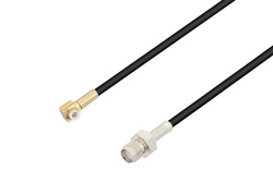 PE3C4047 - スナップオン MMBX プラグ 直角 〜 SMA メス ケーブル、RG174 同軸