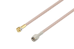 PE3C4053 - スナップオン MMBX プラグ 直角 〜 SMA オス ケーブル、RG316-DS 同軸