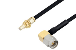 PE3C4447 - SMA オス 直角 〜 SSMC ジャック バルクヘッドケーブル、PE-SR405FLJ 同軸