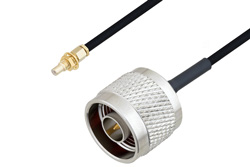 PE3C4452 - N オス 〜 SSMC ジャック バルクヘッドケーブル、PE-SR405FLJ 同軸