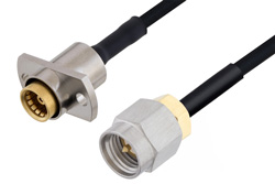 PE3C4855 - スライドオン BMA ジャック 2ホールパネル 〜 SMA オス ケーブル、PE-SR405FLJ 同軸