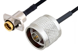 PE3C4861 - スライドオン BMA ジャック 2ホールパネル 〜 N オス ケーブル、PE-SR405FLJ 同軸