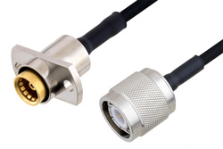 PE3C4864 - スライドオン BMA ジャック 2ホールパネル 〜 TNC オス ケーブル、PE-SR405FLJ 同軸