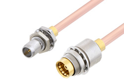 PE3C4878 - スライドオン BMA プラグ バルクヘッド 〜 スライドオン BMA ジャック バルクヘッドケーブル、RG405 同軸