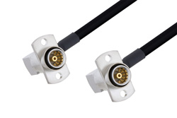 PE3C4902 - スライドオン BMA ジャック 直角2ホールパネル 〜 スライドオン BMA ジャック 直角2ホールパネルケーブル、PE-SR402FLJ 同軸