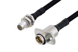 PE3C4903 - スライドオン BMA プラグ バルクヘッド 〜 スライドオン BMA ジャック 2ホールパネルケーブル、PE-SR402FLJ 同軸