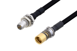 PE3C4904 - スライドオン BMA プラグ バルクヘッド 〜 スナップオン BMA ジャック ケーブル、PE-SR402FLJ 同軸