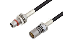 PE3C4925 - スライドオン BMA プラグ バルクヘッド 〜 スナップオン BMA ジャック ケーブル、LMR-100 同軸