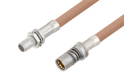 PE3C4953 - スライドオン BMA プラグ バルクヘッド 〜 スナップオン BMA ジャック ケーブル、RG400 同軸