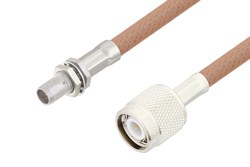 PE3C4961 - スライドオン BMA プラグ バルクヘッド 〜 TNC オス ケーブル、RG400 同軸