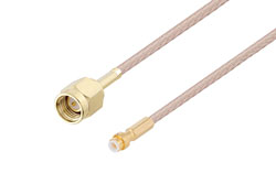 PE3C5091 - スナップオン MMBX プラグ 〜 SMA オス ケーブル、RG316 同軸