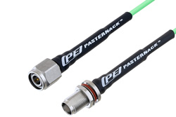 PE3C5253 - TNC オス 〜 TNC メス バルクヘッド、低損失ケーブル、PE-P160LL 同軸