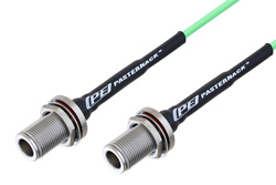 PE3C5256 - N メス バルクヘッド 〜 N メス バルクヘッド、低損失ケーブル、PE-P160LL 同軸