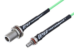 PE3C5278 - N メス バルクヘッド 〜 SMA メス バルクヘッドケーブル、PE-P160LL 同軸