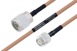 PE3M0072 - MIL-DTL-17 N オス 〜 TNC オス ケーブル、M17-128-RG400 同軸