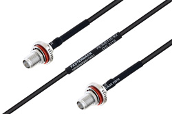PE3M0110 - MIL-DTL-17 SMA メス バルクヘッド 〜 SMA メス バルクヘッドケーブル、M17/119-RG174 同軸
