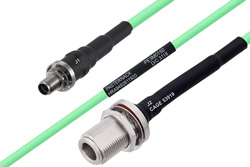 PE3M0150 - 温度処理済 SMA メスバルクヘッド 〜 N メス バルクヘッド 低損失 ケーブル、PE-P142LL 同軸