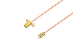 PE3W05930 - SMA メス 2ホールパネル 〜 SMP メス ケーブル、PE-047SR 同軸
