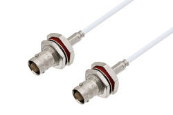 PE3W07034 - 75 Ω BNC メスバルクヘッド 〜 75 Ω BNC メス バルクヘッド ケーブル、75 Ω RG187 同軸