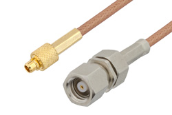PE3W07653 - MMCX プラグ 〜 SMC プラグ ケーブル、RG178 同軸