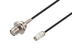 PE3W07758 - 逆極性 TNC メスバルクヘッド 〜 逆極性 SMA オス ケーブル、LMR-100 同軸