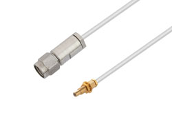 PE3W11596 - 3.5mm オス ～  1.85mm メス バルクヘッド, ケーブル 錫メッキ RG405 同軸