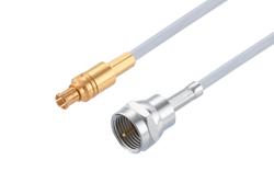 PE3W11731 - 75 Ω MCX プラグ ～ 75 Ω F オス, ケーブル 75 Ω RG187 同軸