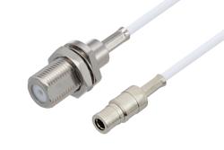 PE3W14721 - 75 Ω Mini SMB プラグ ～ 75 Ω F メス バルクヘッド, ケーブル 75 Ω RG187 同軸