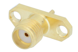 PE4004 - SMA メス コネクタ、はんだ接続、2ホールパネルマウント、ソルダーカップターミナル、.481インチ穴間隔