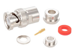 PE4023 - BNC オス コネクタ、クランプ/はんだ接続、RG58、RG55、RG141、RG142、RG223、RG400、RG303、PE-C195、PE-P195、LMR-195