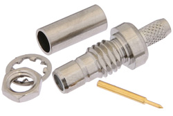 PE4097 - SMB ジャック バルクヘッドマウントコネクタ、圧着/はんだ接続、RG174、RG316、RG188、LMR-100、PE-B100、PE-C100、.100インチ