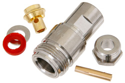 PE4138 - N メス コネクタ、クランプ/はんだ接続、PE-SR402AL、PE-SR402FL、RG402