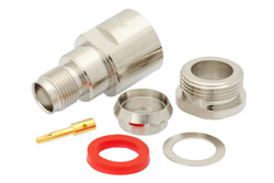 PE4155 - TNC メス コネクタ、クランプ/はんだ接続、RG213、RG214、RG8、RG9、RG11、RG225、RG393、RG144、RG216、RG215