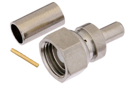 PE4158 - 75 Ω SMC プラグ コネクタ、圧着/はんだ接続、PE-B150、RG180、RG195