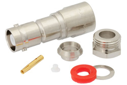 PE4181 - MHV メス コネクタ、クランプ/はんだ接続、RG59、RG62、RG71