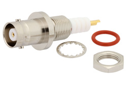 PE4193 - MHV メス バルクヘッドマウントコネクタ、はんだ接続、ソルダーカップターミナル、.380インチDD穴