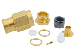 PE4203 - 75 Ω SMB プラグ コネクタ、クランプ/はんだ接続、RG59、RG62、RG71