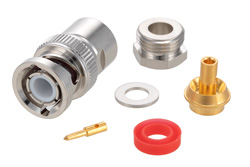 PE4207 - BNC オス コネクタ、クランプ/はんだ接続、PE-SR405AL、PE-SR405FL、RG405