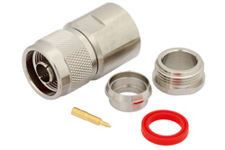 PE4221 - N オス コネクタ、クランプ/はんだ接続、RG14、RG217