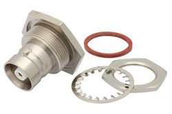 PE4240 - C メス バルクヘッドマウントコネクタ、はんだ接続、ソルダーカップターミナル、.720インチD穴