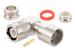 PE4244 - C オス 直角コネクタ、クランプ/はんだ接続、RG213、RG214、RG8、RG9、RG11、RG225、RG393、RG144、RG216、RG215