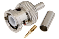 PE4247 - BNC オス コネクタ、圧着/はんだ接続、PE-B150、RG180、RG195