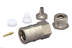 PE4257 - 75 Ω SMB プラグ コネクタ、クランプ/はんだ接続、RG179、RG187