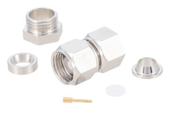 PE4258 - 75 Ω SMC プラグ コネクタ、クランプ/はんだ接続、RG59、RG62、RG71