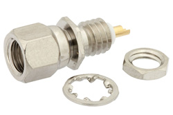 PE4289 - SMC プラグ バルクヘッドマウントコネクタ、はんだ接続、ソルダーカップターミナル、.177インチD穴