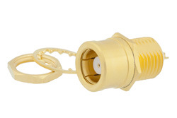 PE4290 - 75 Ω SMB プラグ バルクヘッドマウントコネクタ、はんだ接続、ソルダーカップターミナル、.295インチD穴