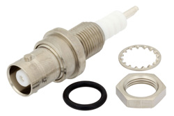 PE4311 - MHV メス バルクヘッドマウント気密シールコネクタ、はんだ接続、ソルダーカップターミナル、.380インチDD穴