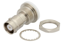 PE4312 - MHV メス バルクヘッドマウントコネクタ、はんだ接続、タレットターミナル、.537インチD穴