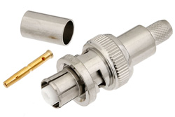PE4343 - SHV プラグ コネクタ、圧着/はんだ接続、RG59、RG62、RG71
